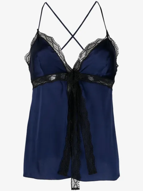 Alberta Ferretti lace-trim detail top