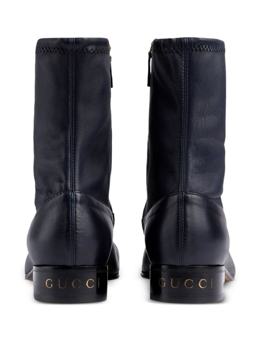 Gucci two-tone leather ankle boots Black