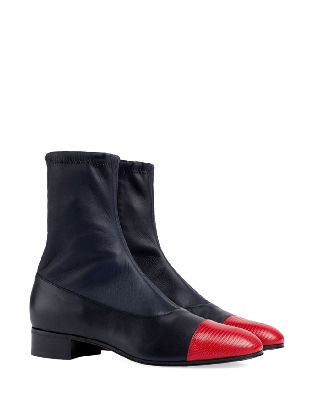 Gucci two-tone leather ankle boots Black