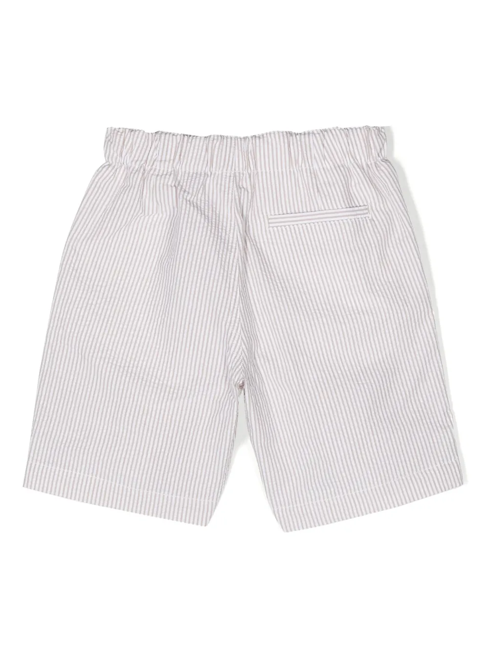 Il Gufo Stripe-pattern Cotton Shorts In Neutrals