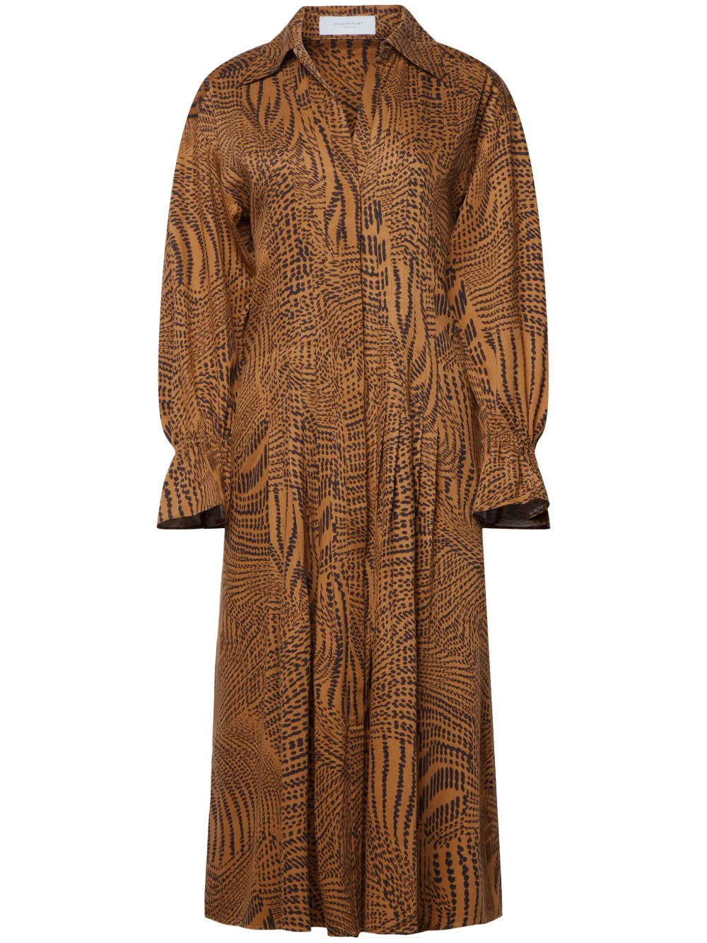 Equipment Midi-jurk met grafische print Bruin