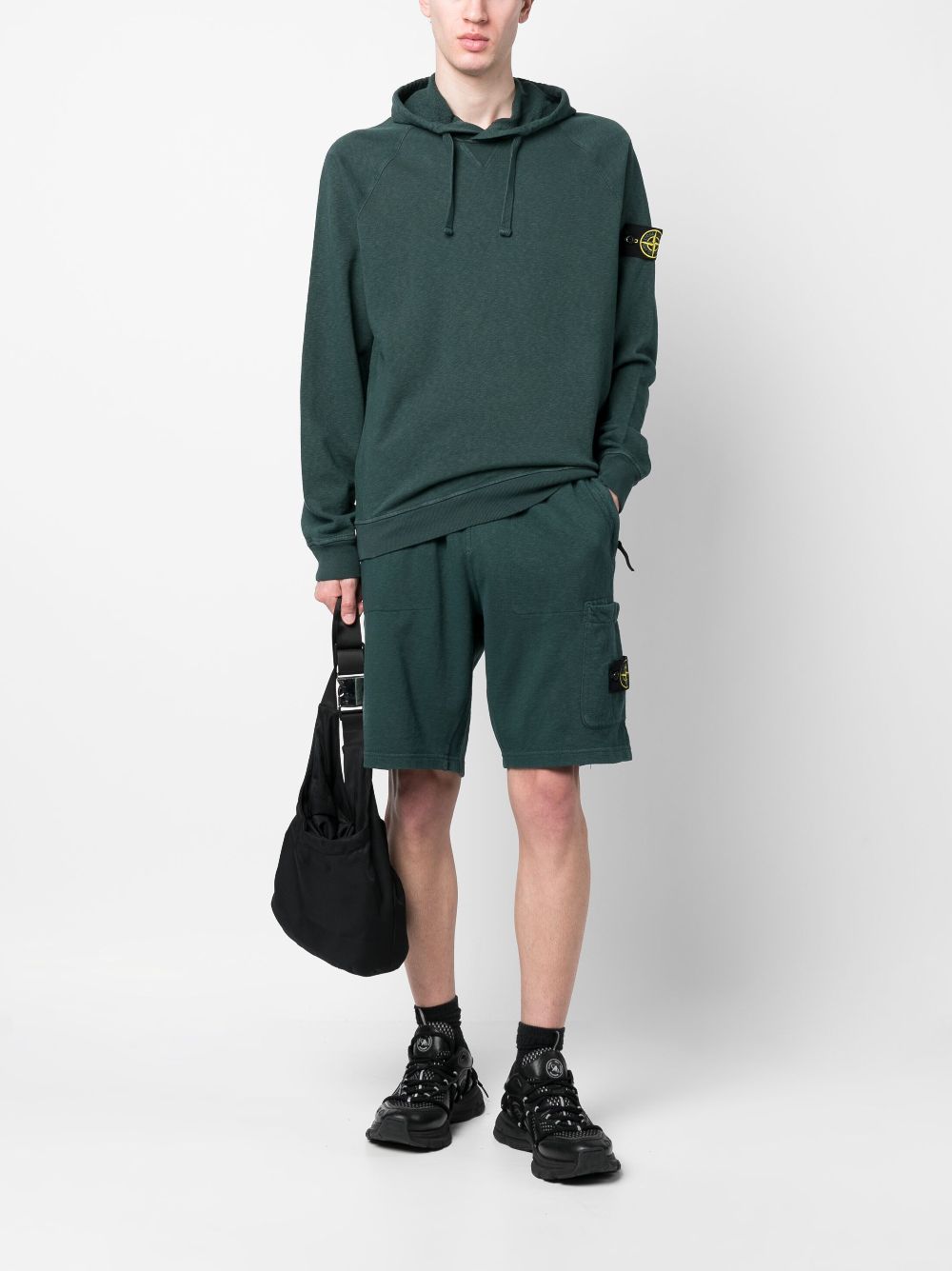 Stone Island Hoodie met patch - Groen