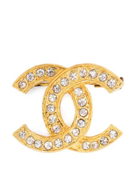 CHANEL Pre-Owned 2000s ココマーク ラインストーン ブローチ