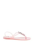 Casadei crystal-embellished beach flip flops - Pink