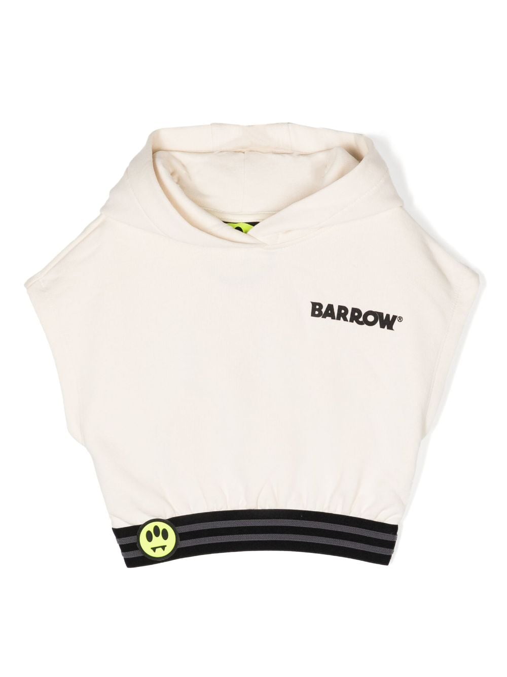 Barrow Kids' Logo-lettering Short-sleeve Hoodie In Nude