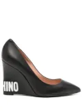 Moschino 105mm wedge heel pumps - Black