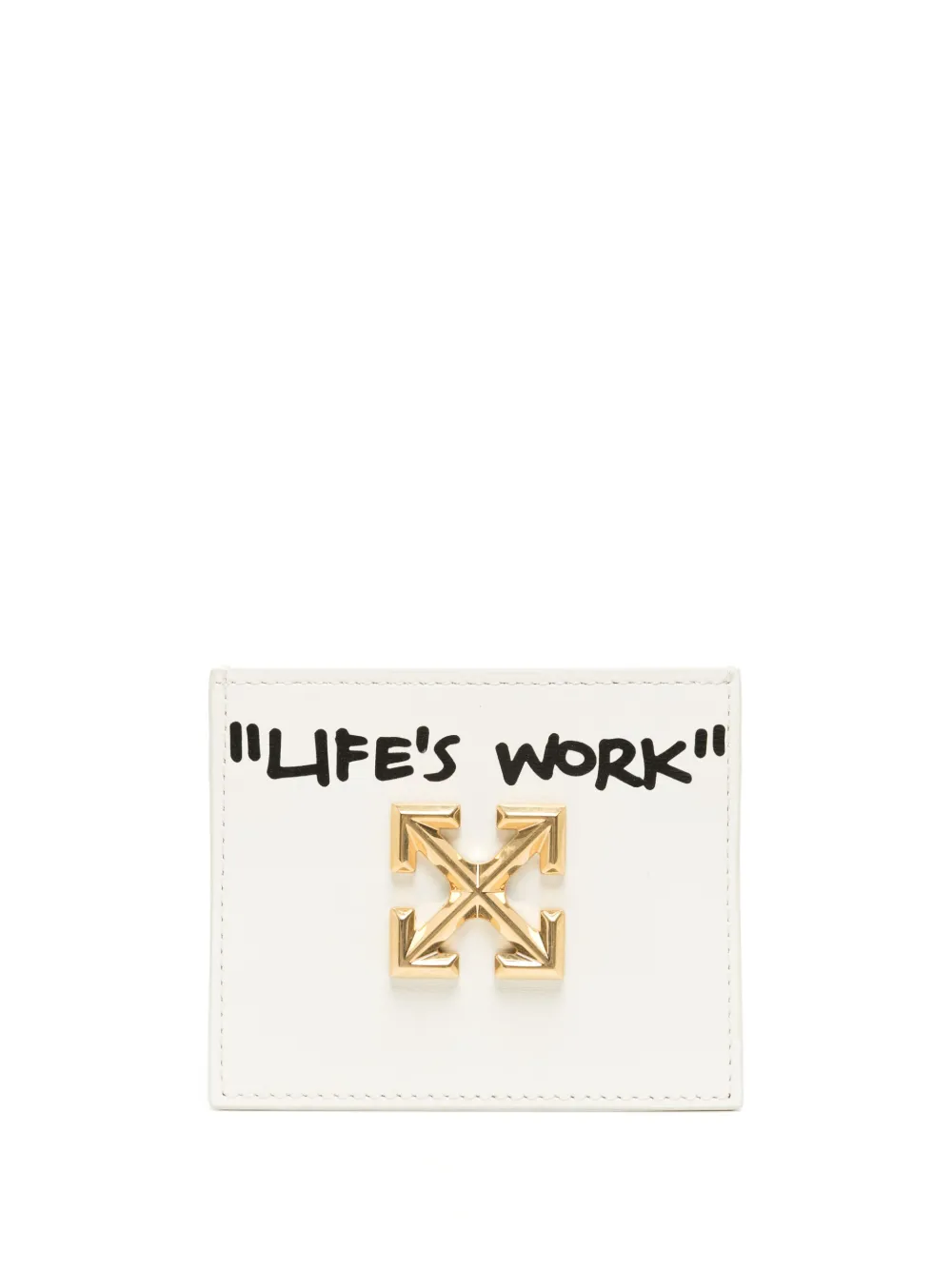 Off-white Jitney Leather Cardholder In Weiss
