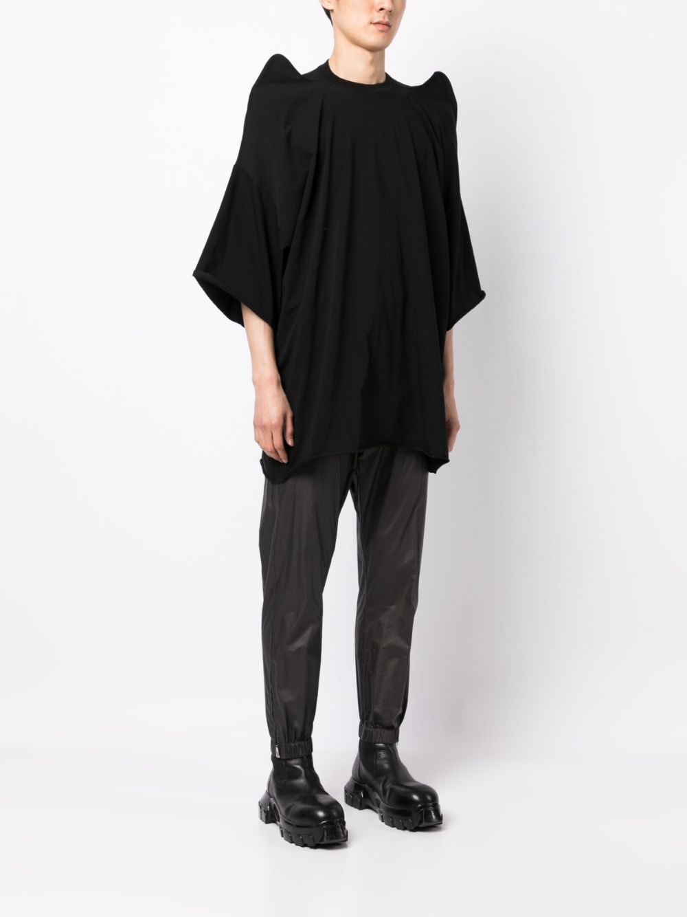 Rick Owens shoulder-pad Gathered Cotton T-shirt - Farfetch