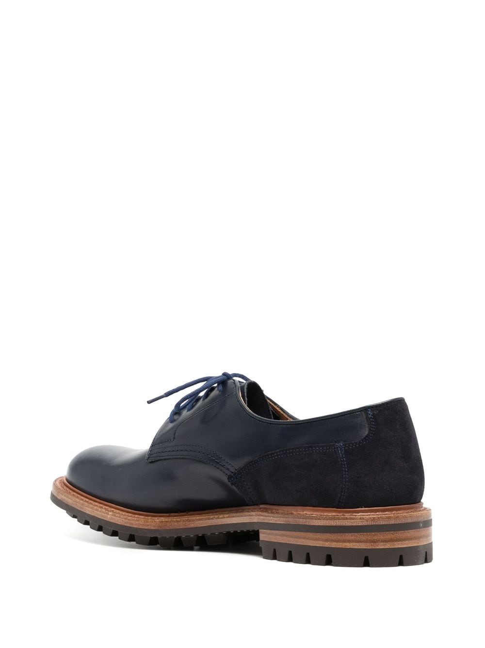 Shop Tricker's Panelled Lace-up Derby Shoes In Blau