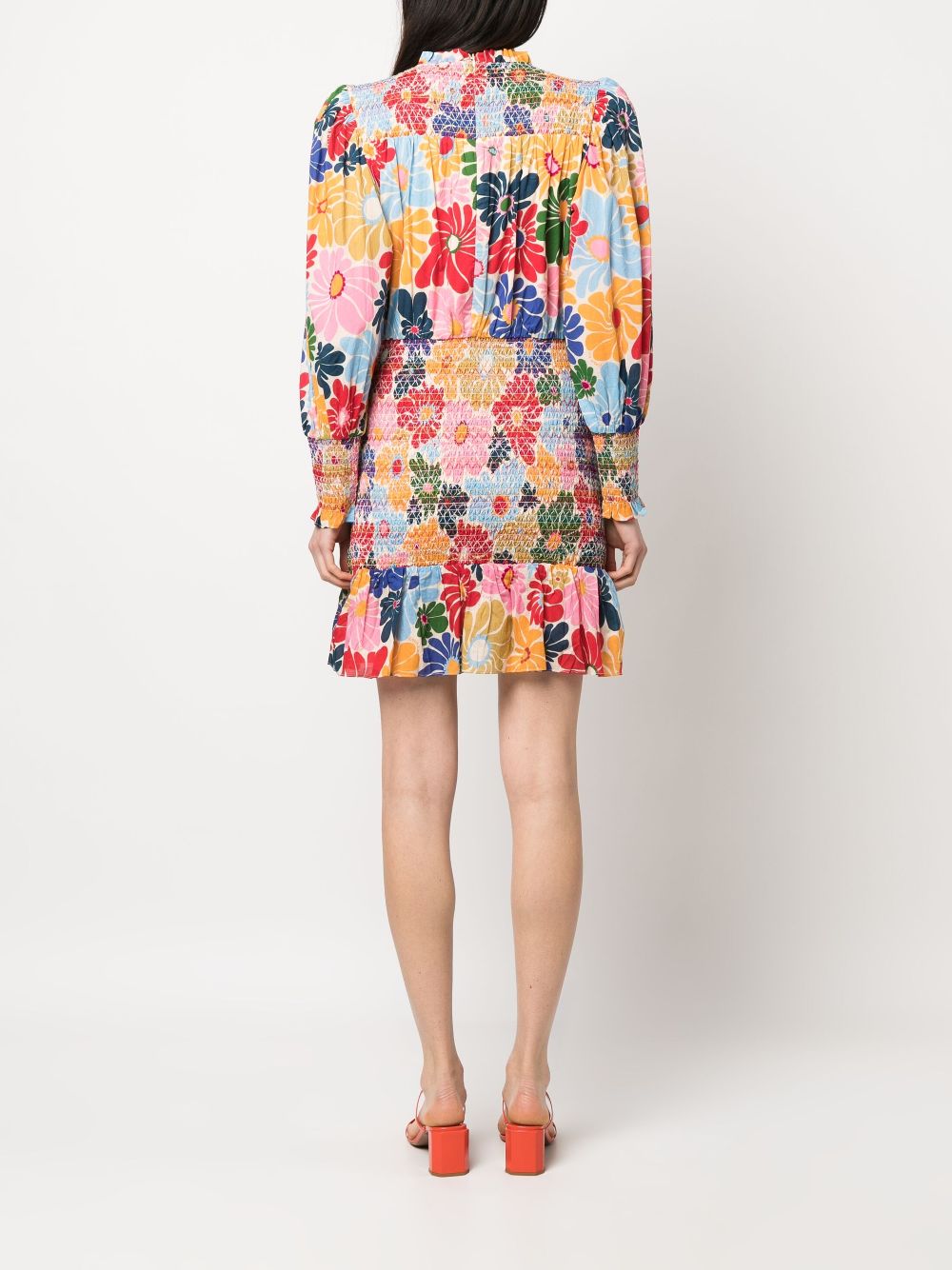 Farm Rio Floral-print Cotton Mini Dress In Rosa | ModeSens