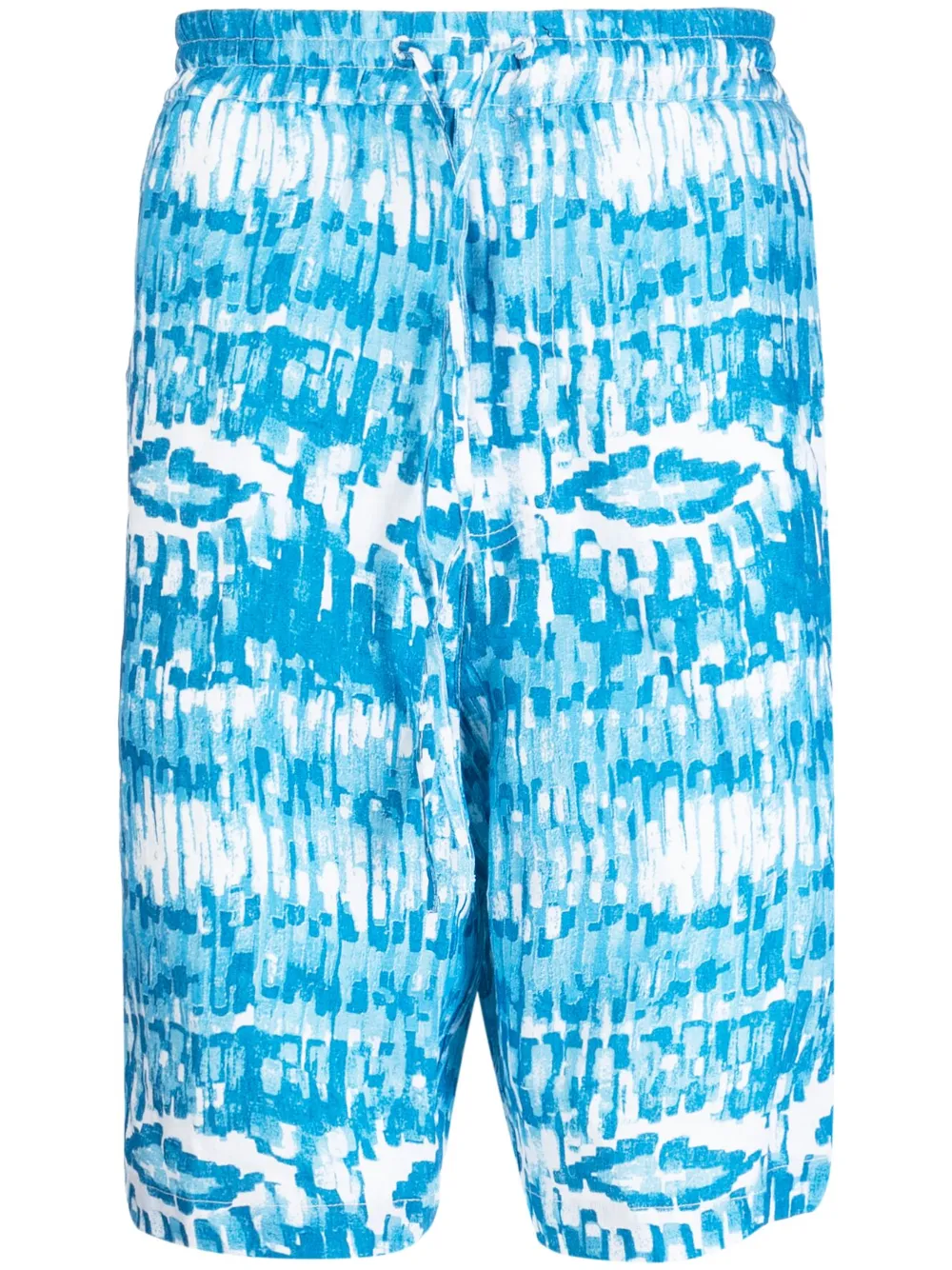 120% Lino drawstring linen bermuda shorts | Blue | Image 1