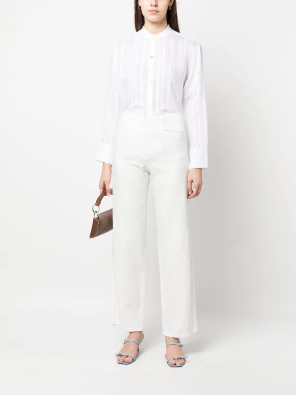【送料&関税込】Valentino High Waist Straight Leg Trousers VALENTINO GARAVANI Wool and silk-blend crepe straight-leg