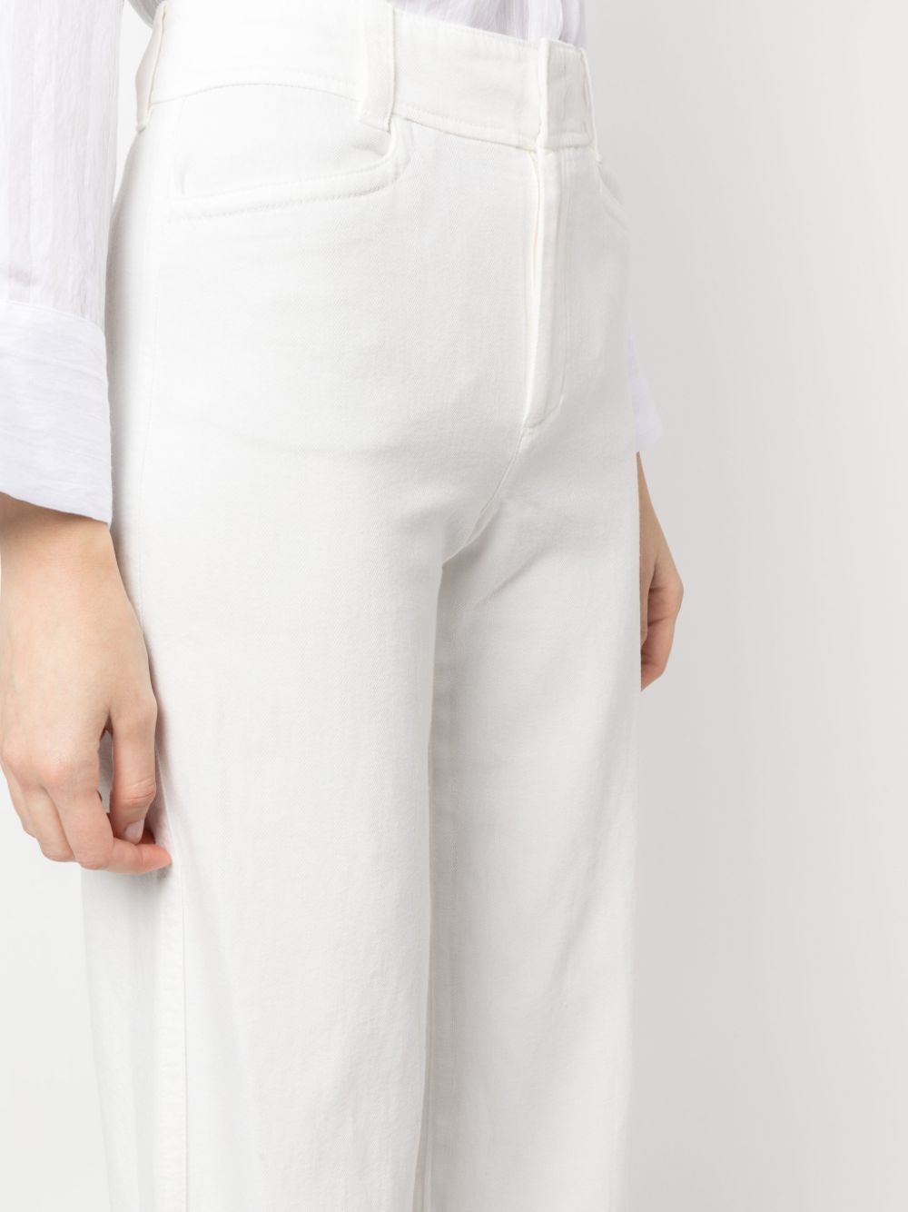 Shop Vince High-waist Straight-leg Trousers In White