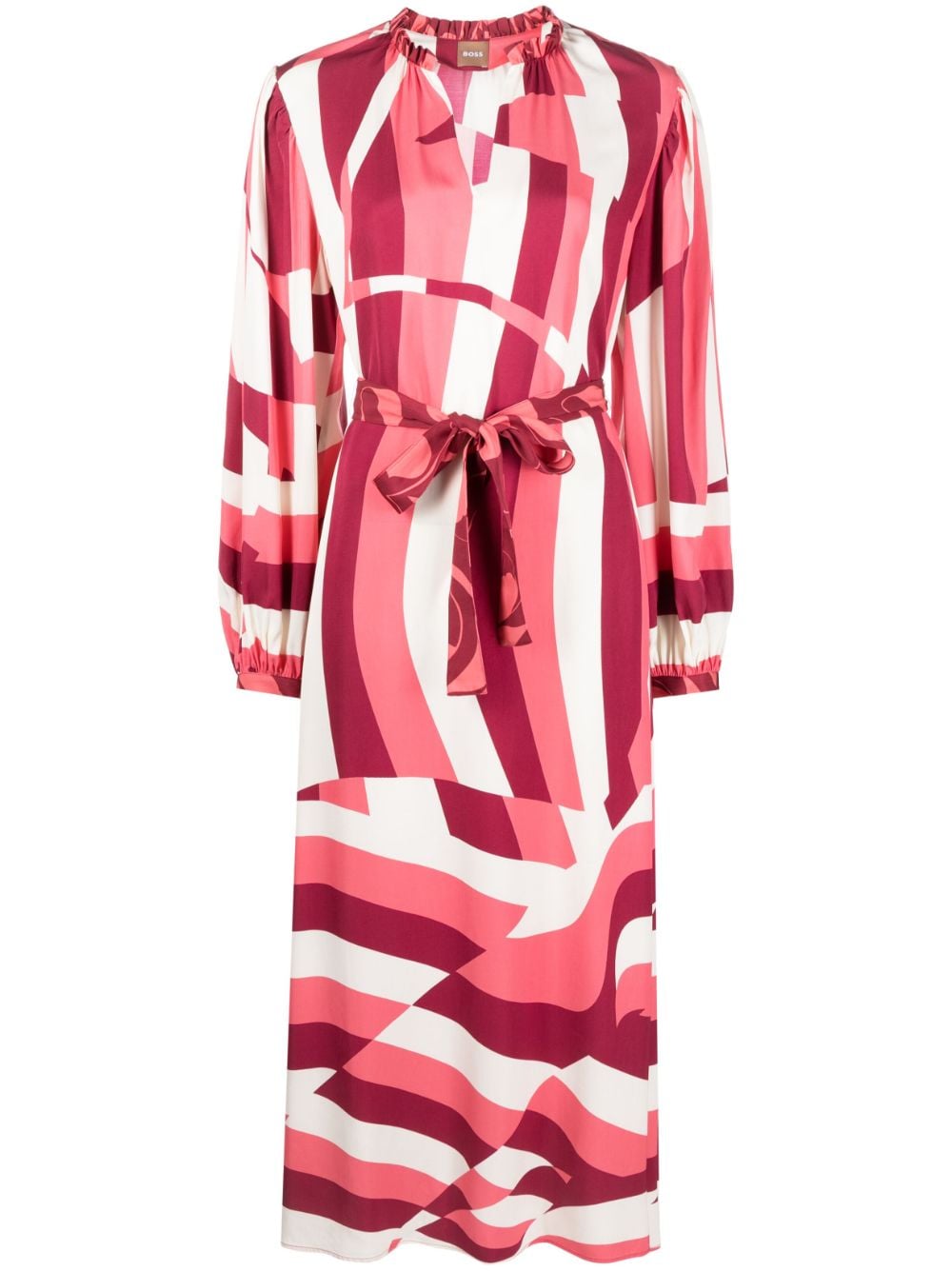 Hugo Boss Kleid Mit Streifen In Pink