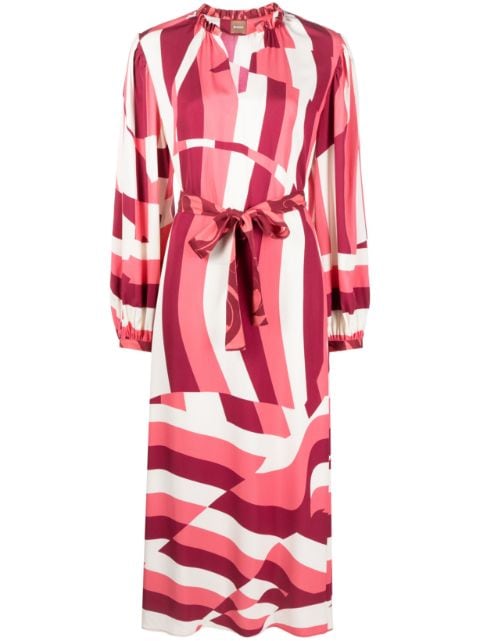 BOSS - long-sleeves striped long dress