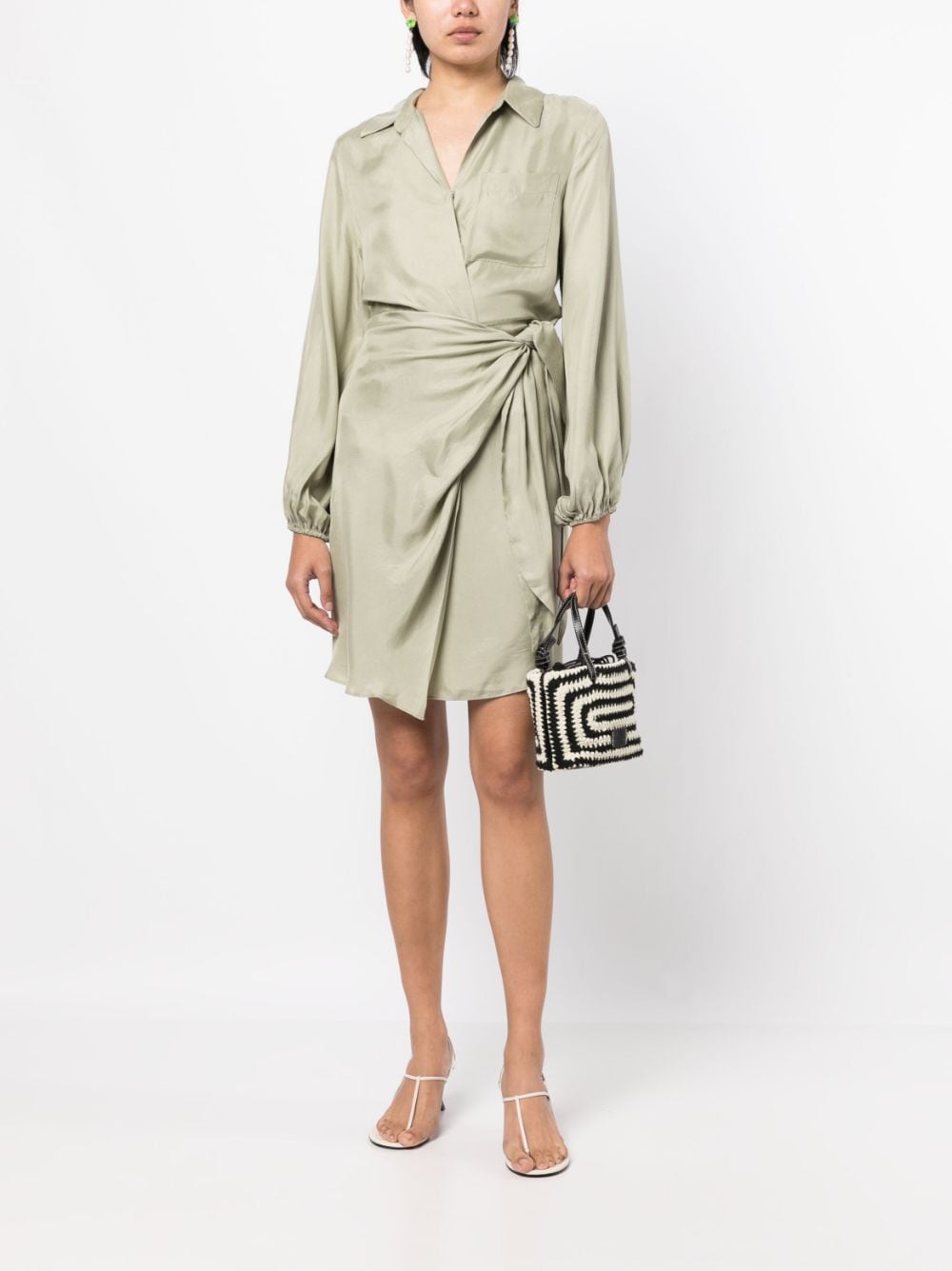 Shop We Are Kindred Darby Tie-front Shirt Dress In Green