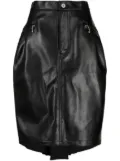 Junya Watanabe asymmetric draped leather skirt - Black