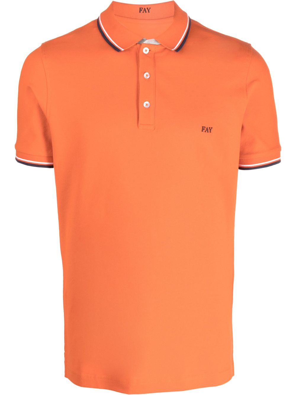 Shop Fay Embroidered-logo Polo Shirt In Orange