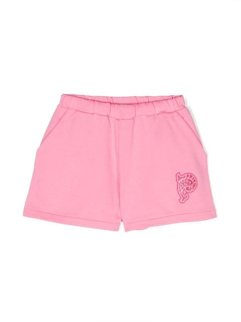PUCCI Junior logo-embroidered cotton shorts