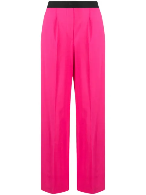 MSGM logo-waistband wide-leg trousers