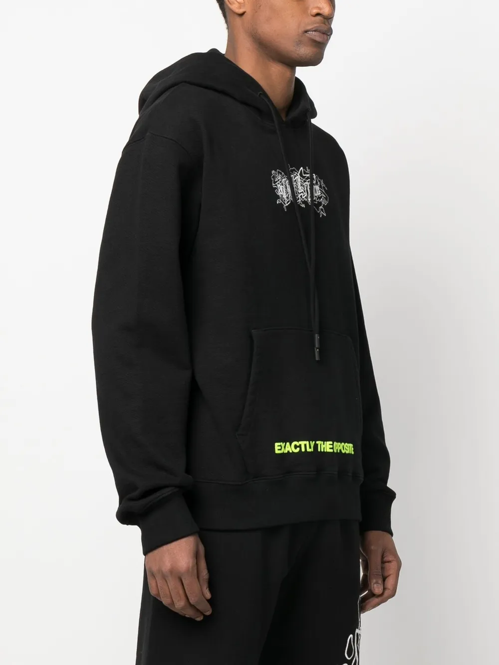 slogan-print drawstring Hoodie