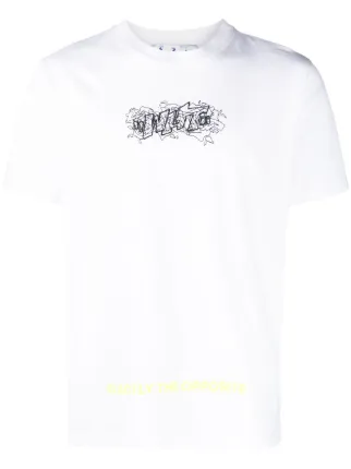 Off-White graffiti-print short-sleeved Shirt - Farfetch