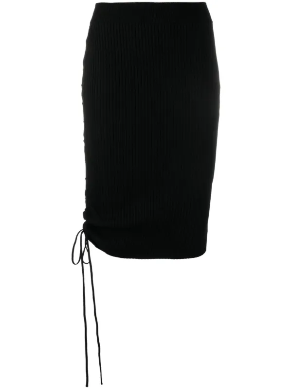 Off-White Drawstring-detailed Midi Skirt in Black