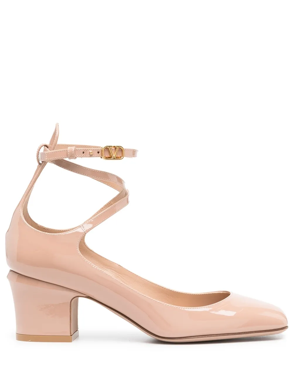 Shop Valentino Tan-go 60mm Patent Leather Pumps In Pink