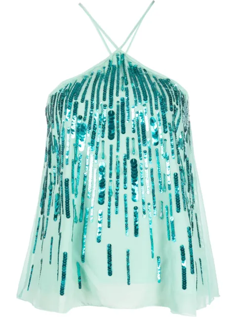 Amen - sequin-embellished halterneck top