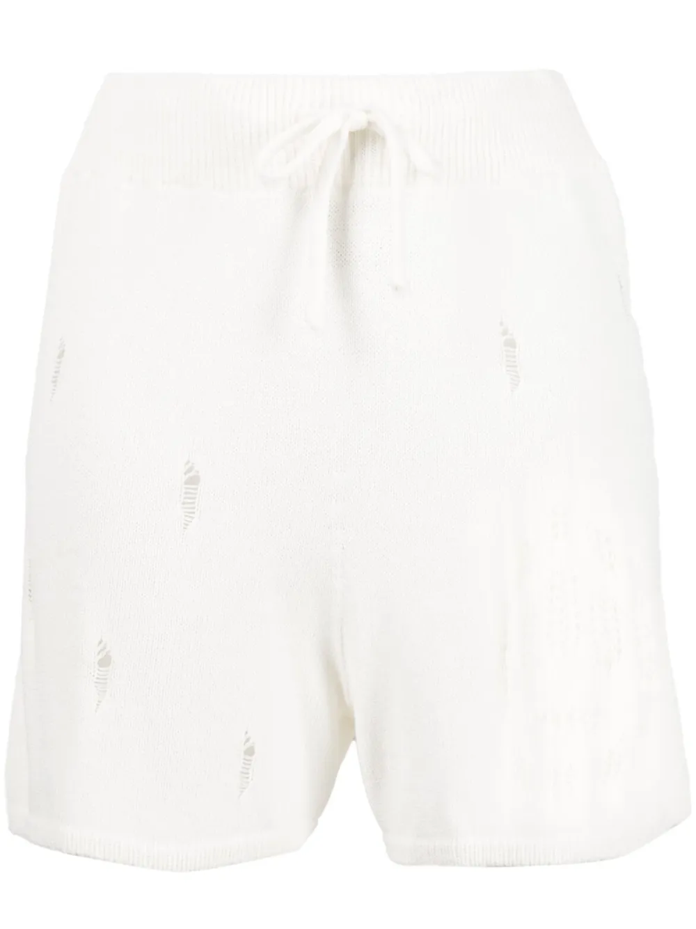 BARROW distressed-effect knit shorts Wit