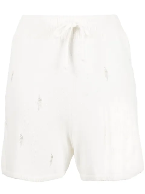 BARROW - distressed-effect knit shorts