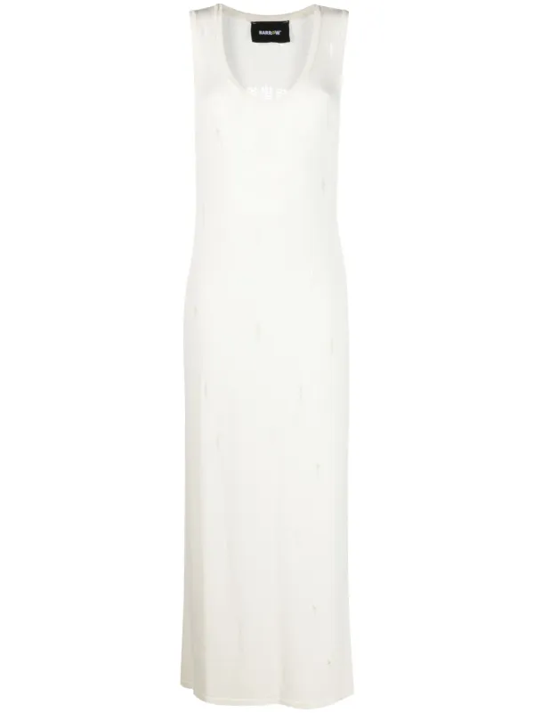 white midi knit dress self-portrait - White Knit Lace Insert Midi Dress main image 1