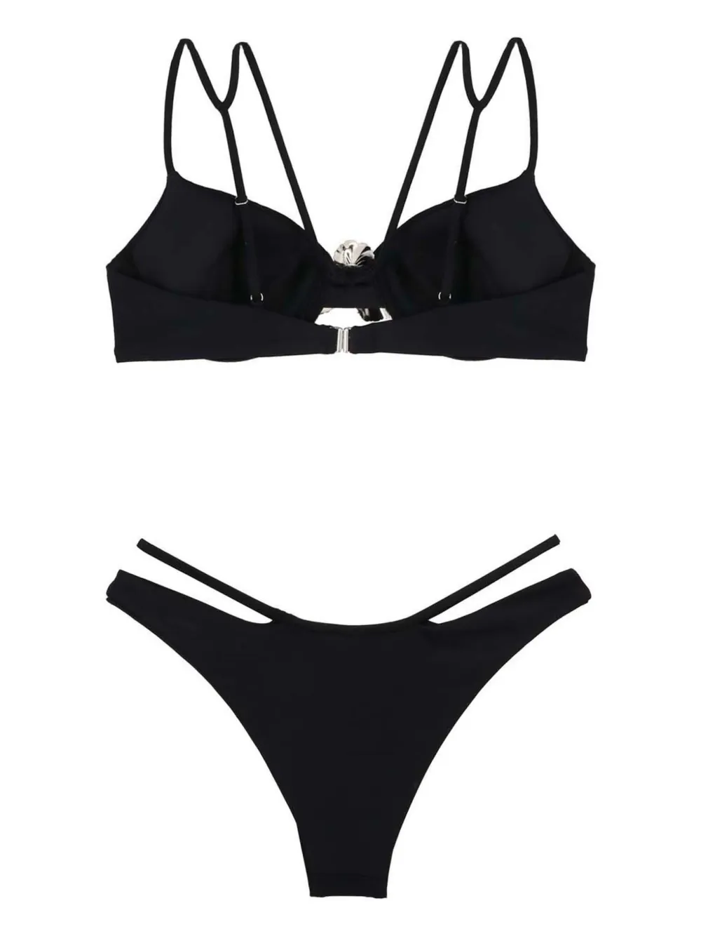 David Koma Double Straps bikini - Zwart