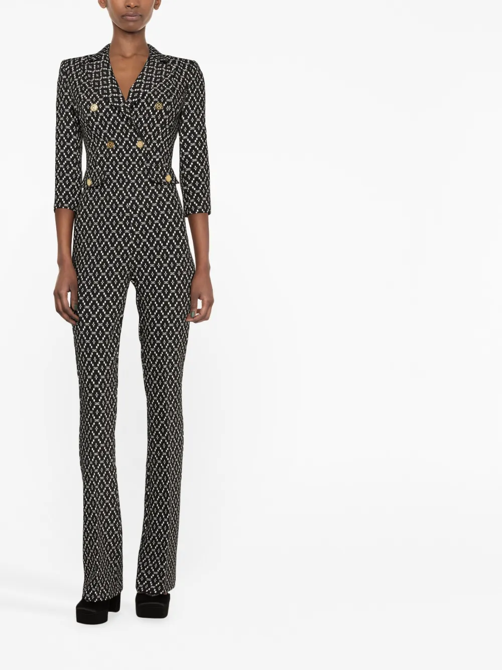 Elisabetta Franchi Jumpsuit met print - Zwart