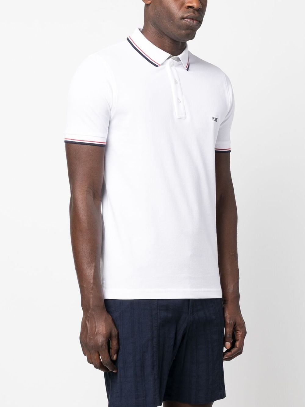 Shop Fay Embroidered-logo Polo Shirt In Weiss