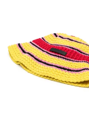 ハット Stella McCartney Embroidered crochet hat Logo cotton crochet bucket hat in multicoloured - Stella Mc