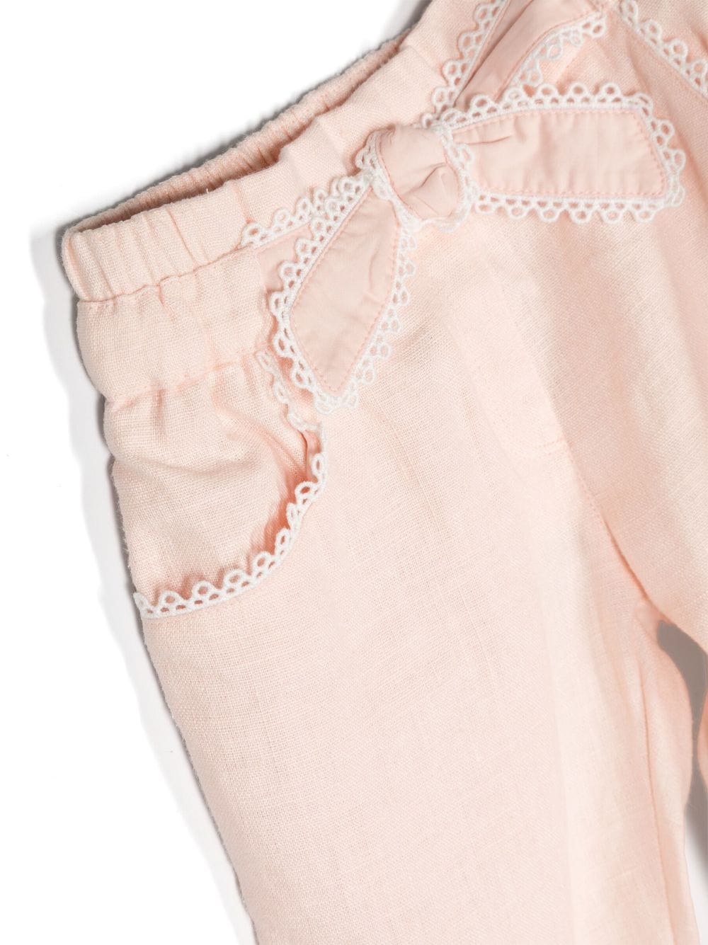 Shop Chloé Bow-detail Trousers In Pink
