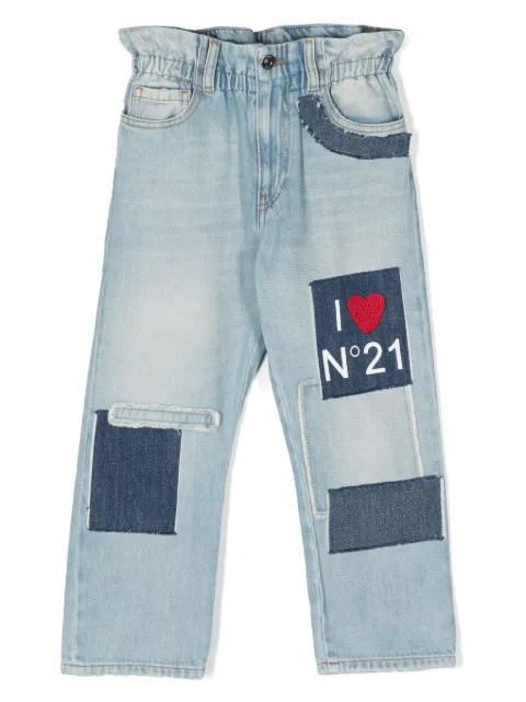 Nº21 Kids patch-work denim jeans