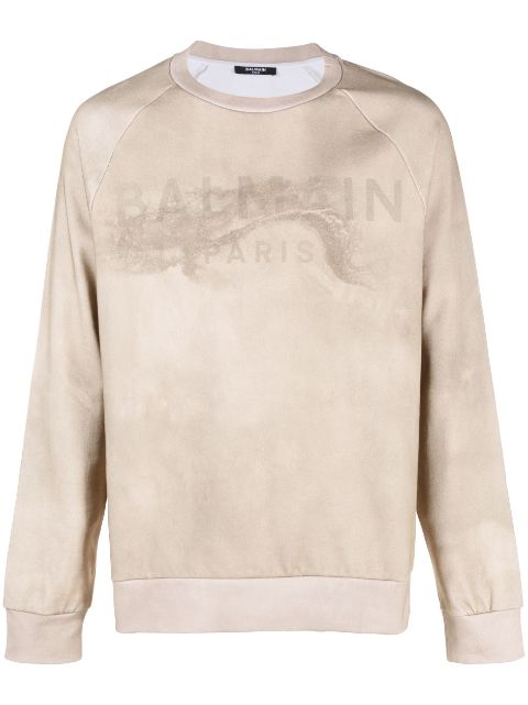 Balmain logo-print long-sleeve sweatshirt Men