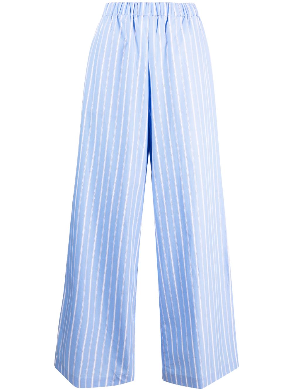 Buy Ecru Parallel Pants With Blue Prints Online  W for Woman