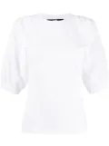 Karl Lagerfeld puffy woven sleeve top - White