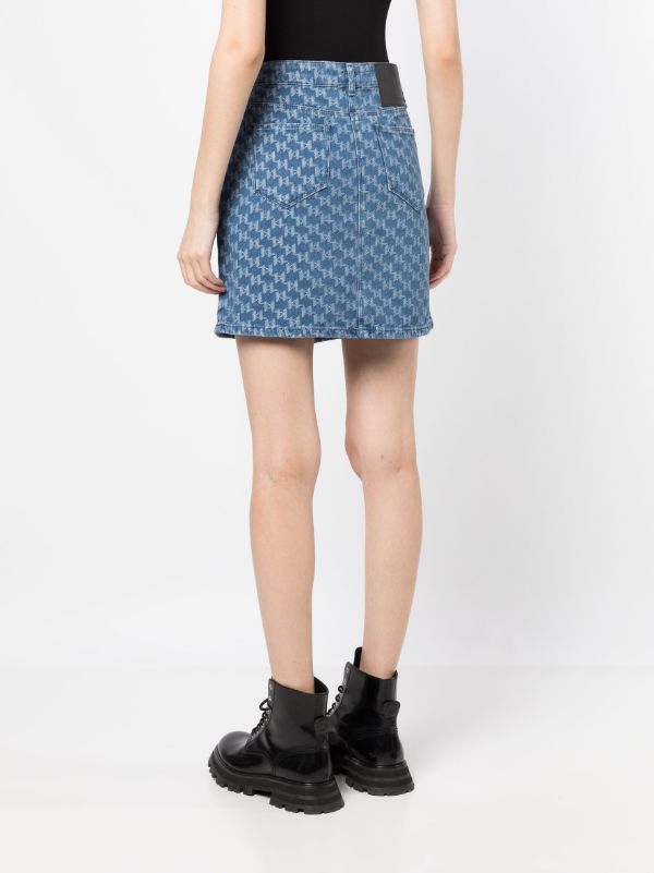 Louis Vuitton Jacquard Monogram Denim Skirt - Farfetch