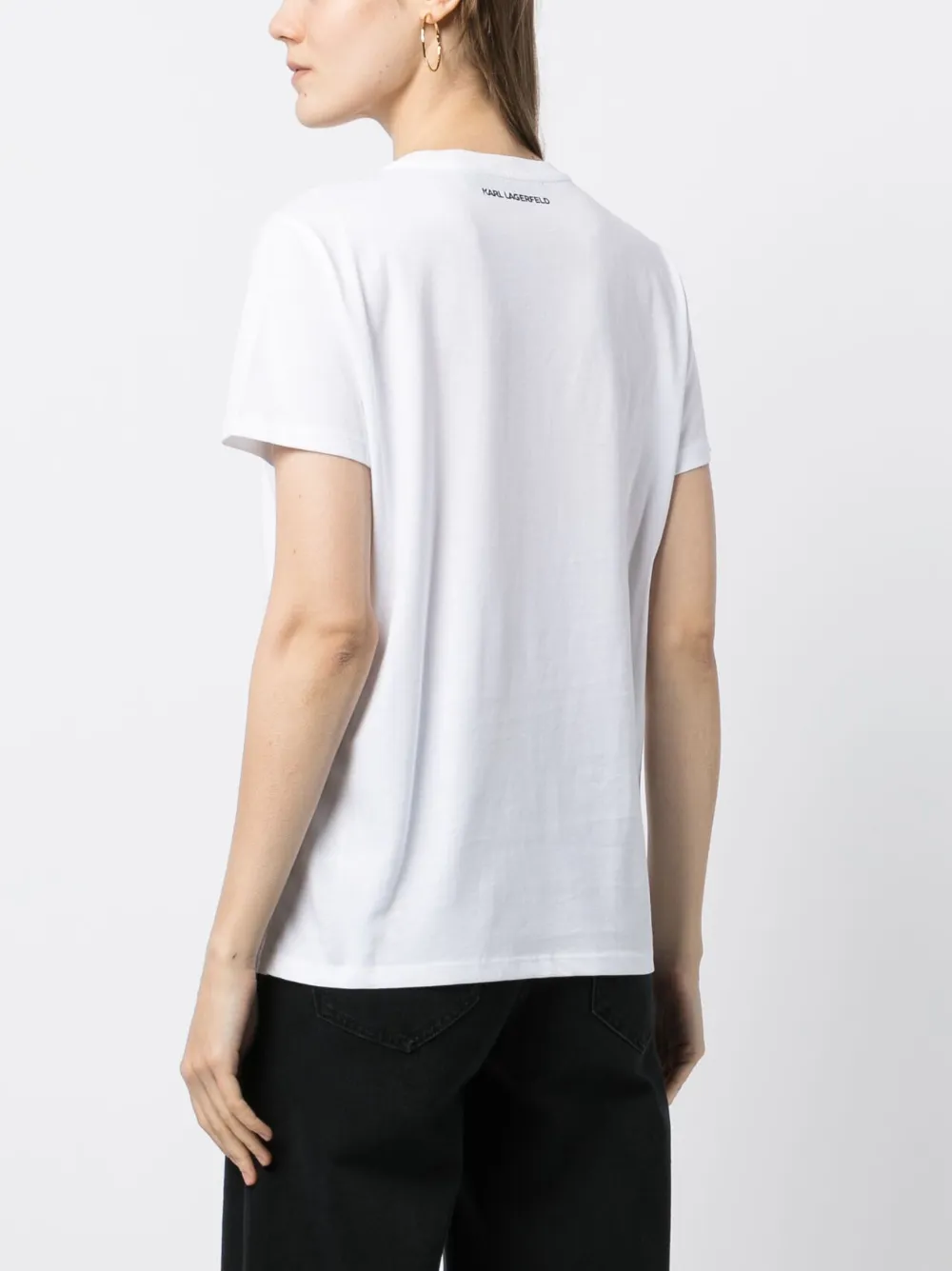 Karl Lagerfeld Ikonik 2.0 Organic Cotton T-shirt In White