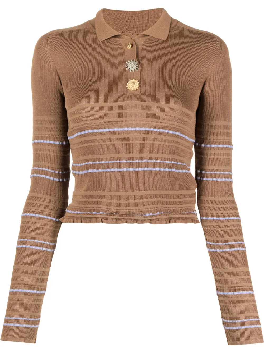 Jacquemus Brown 'le Raphia 'la Maille Aouro' Polo In Brown