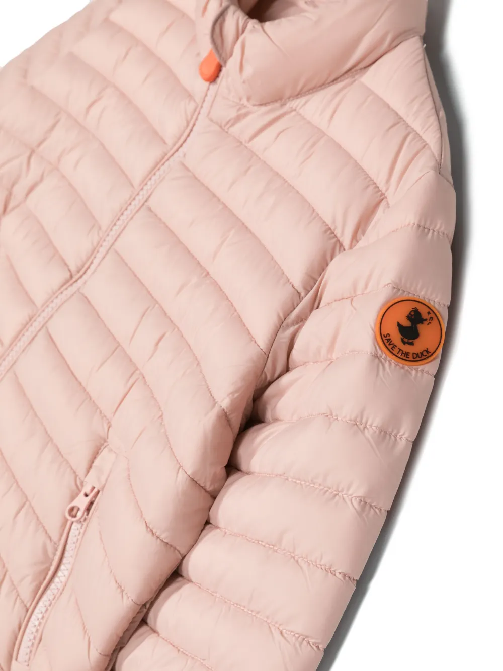 Save The Duck Logo-patch Padded Jacket In Pink