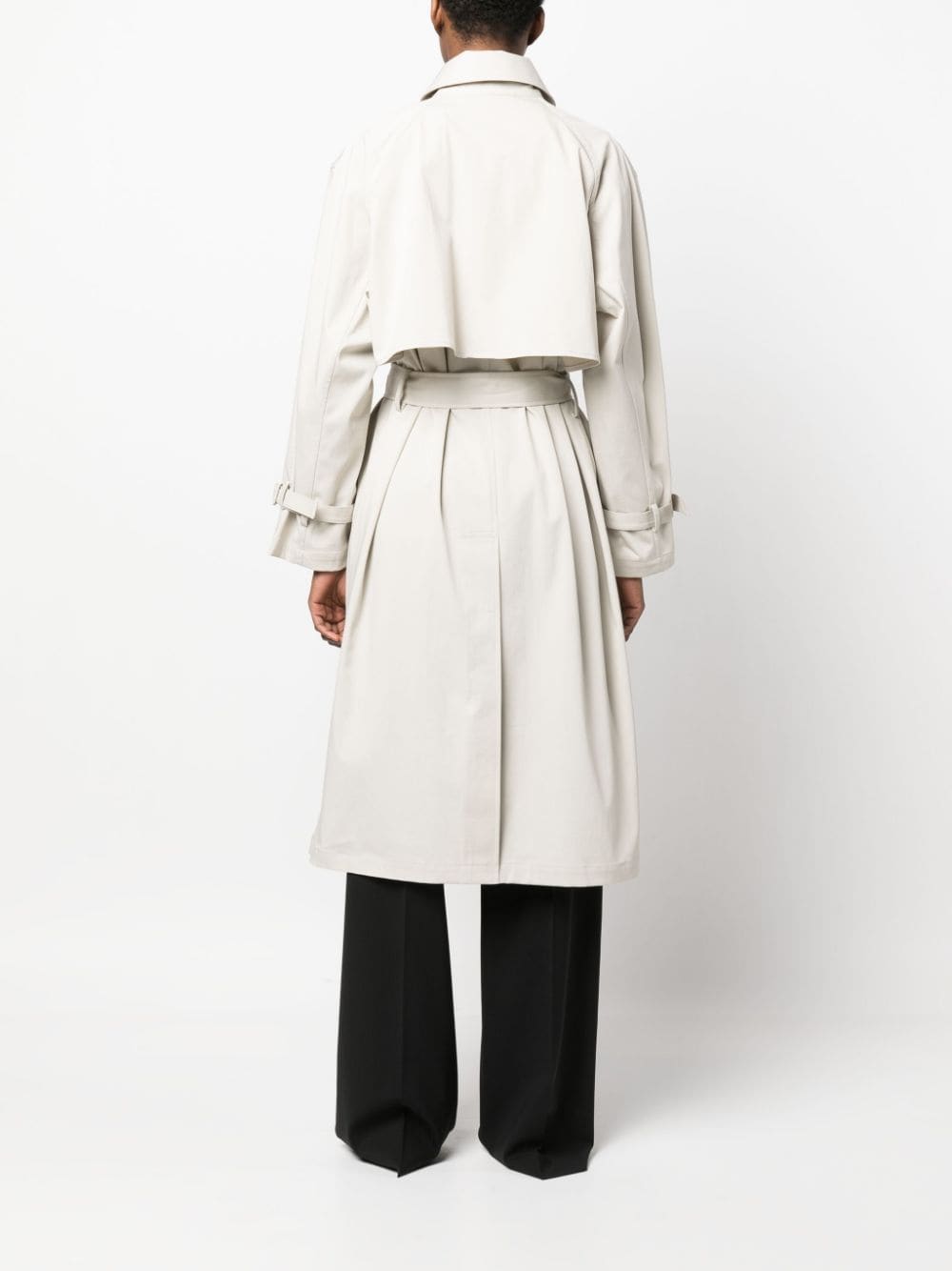 Shop Theory Double-breasted Belted Trench Coat In Grey