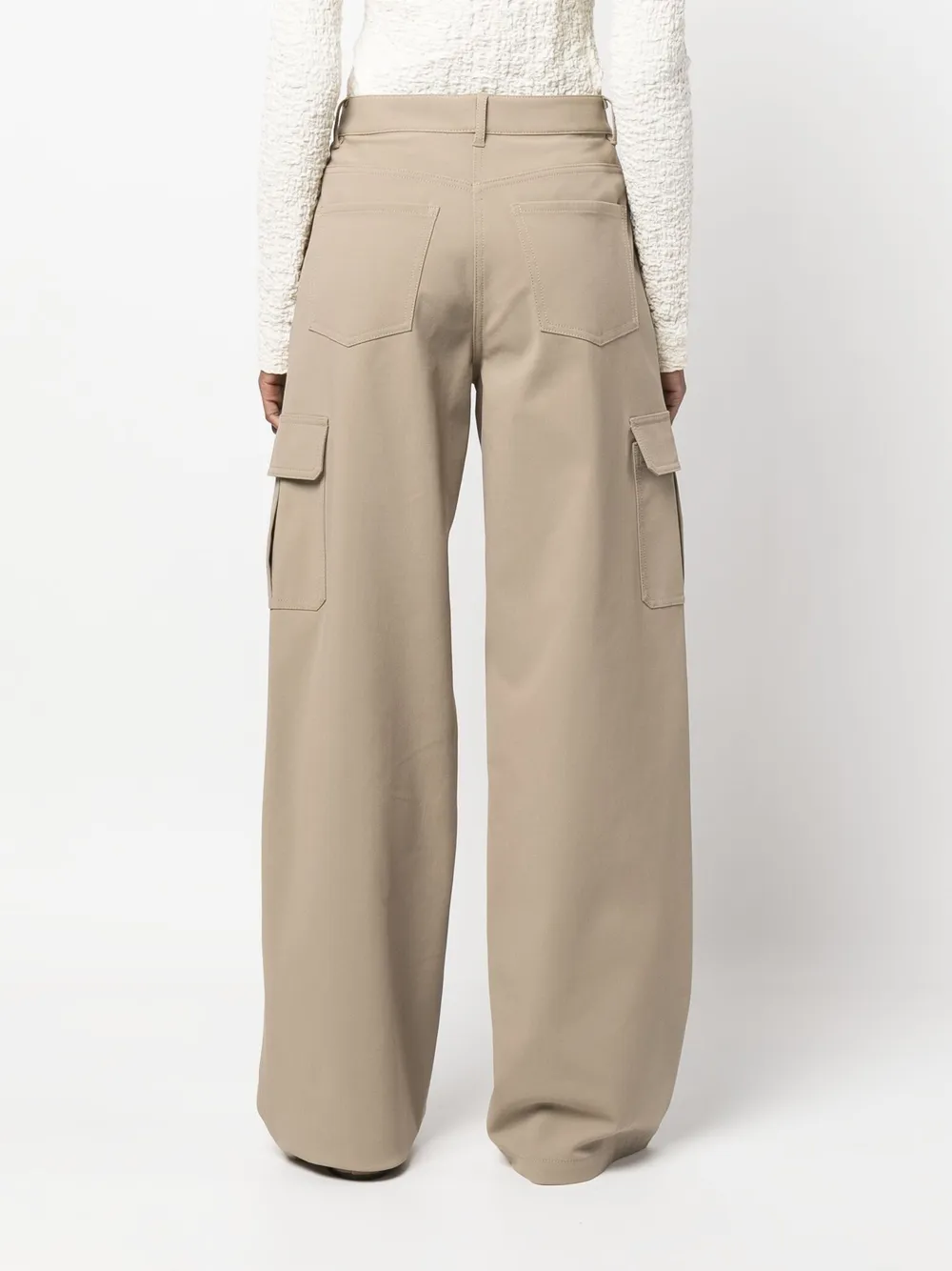 Women's Pocket Side Twill Cargo Wide Leg Trousers