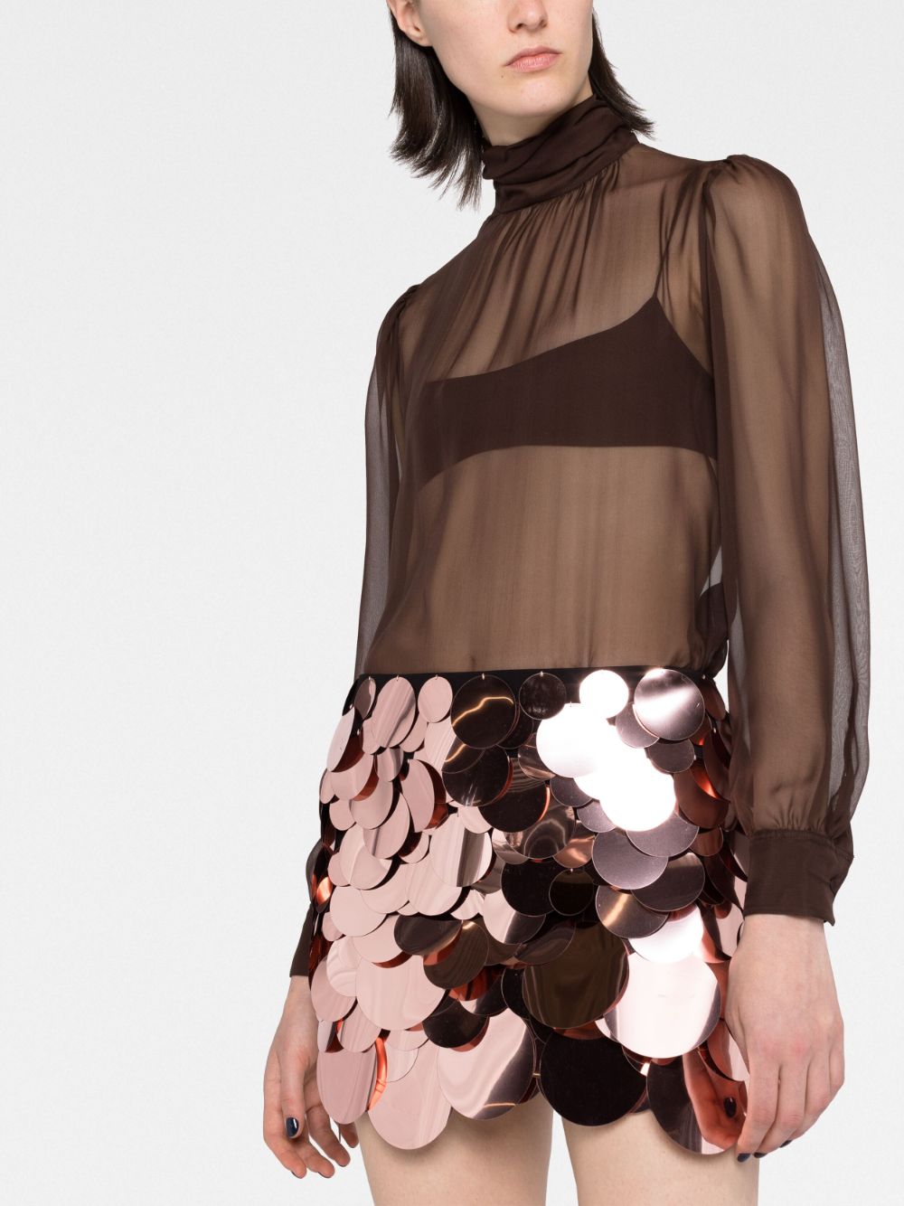 Shop Attico Sequin-embellished Mini Skirt In Schwarz