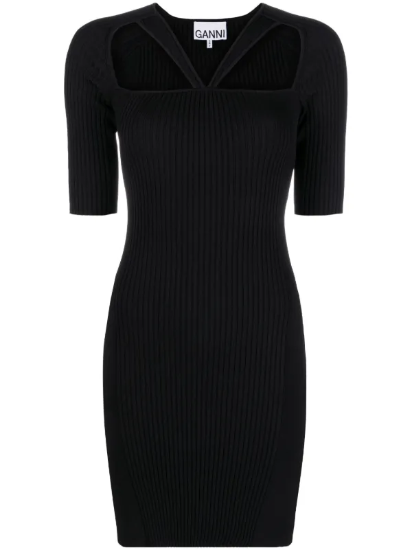GANNI cut-out Minidress Black FARFETCH JO