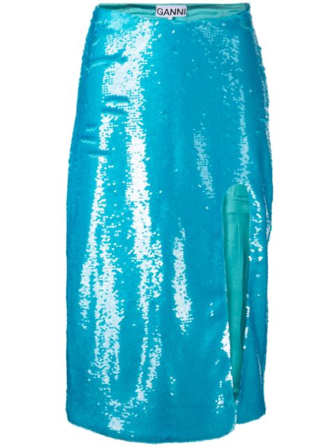 GANNI sequin-embellished midi skirt Women